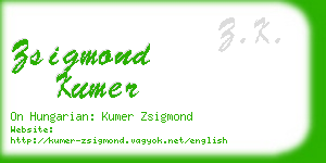 zsigmond kumer business card
